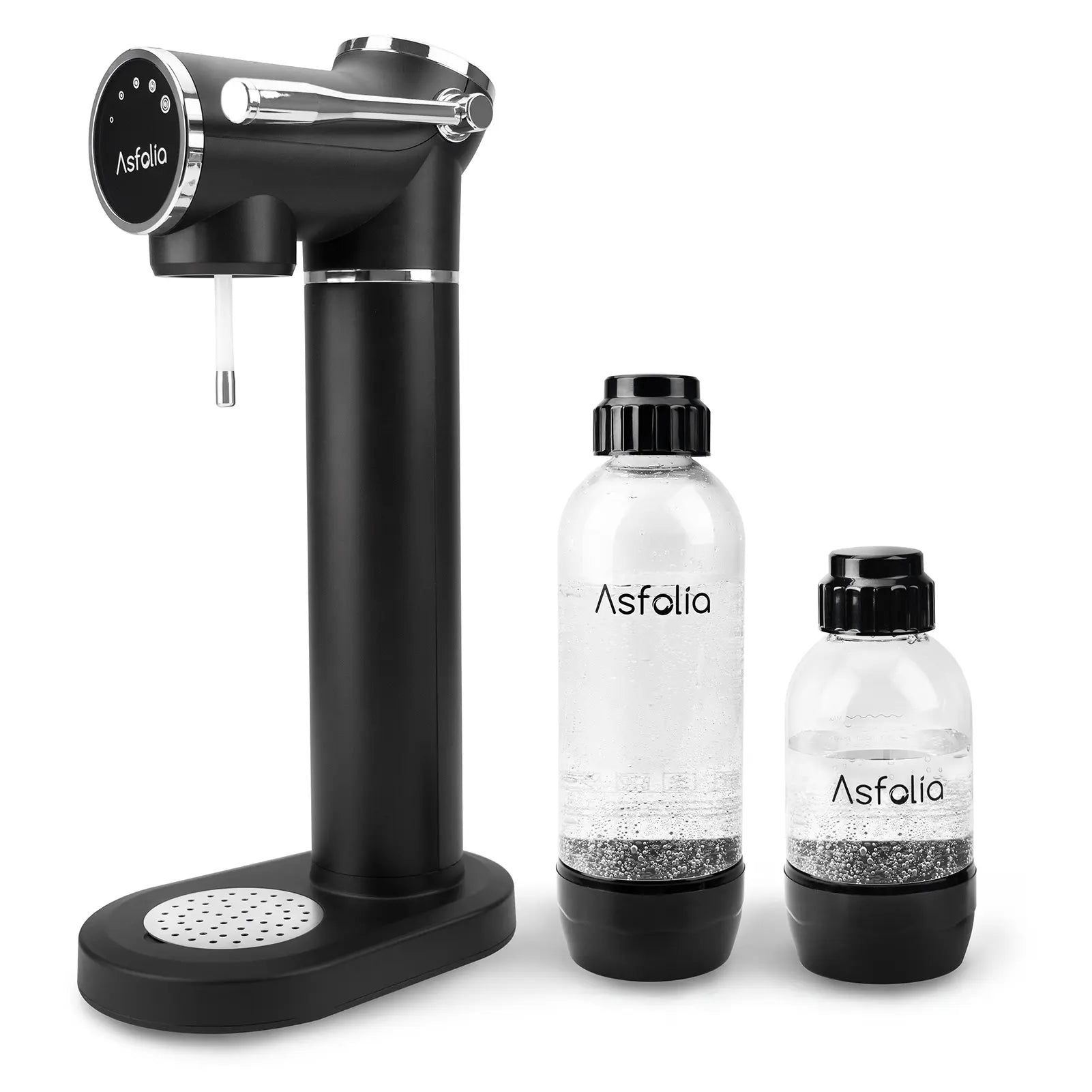 Asfolia's LED water carbonator and two sparkling water bottles#style_1 soda maker, 2 bottles