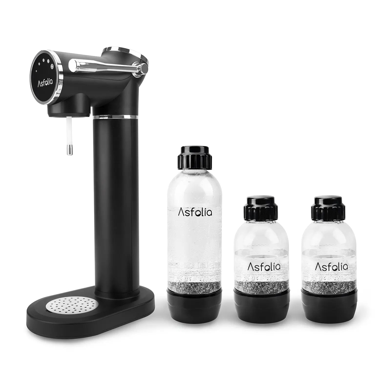 Asfolia's LED water carbonator and three sparkling water bottles#style_1 soda maker, 3 bottles