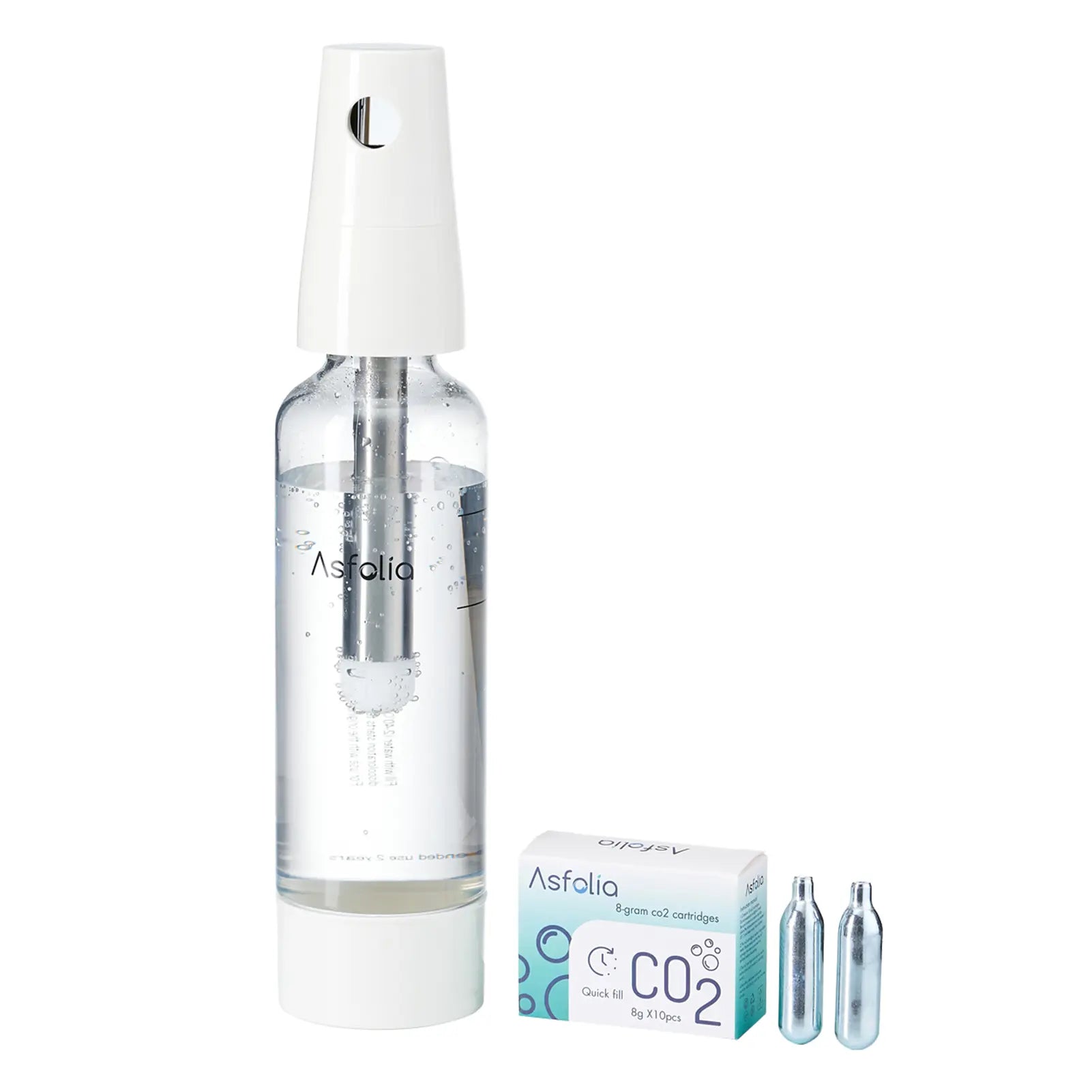 Asfolia White Home Water Carbonator Set with CO2 Cartridges#color_white