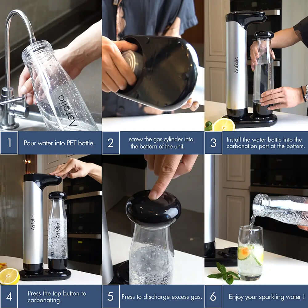 Step-by-step guide on using the Asfolia soda maker